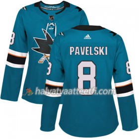 Naisten NHL San Jose Sharks Pelipaita Joe Pavelski 8 Adidas 2017-2018 Teal Authentic